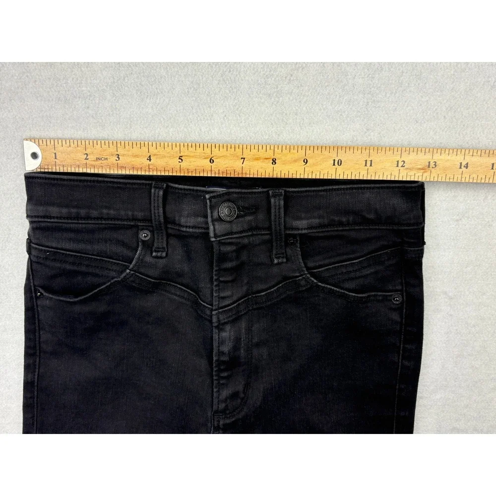 Abercrombie & Fitch Ultra High Rise Super Skinny Ankle Jeans Black 25 0R Raw Hem